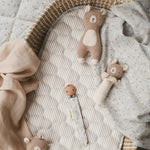 Nature Trail Cotton Liner in a changing basket with cute teddies