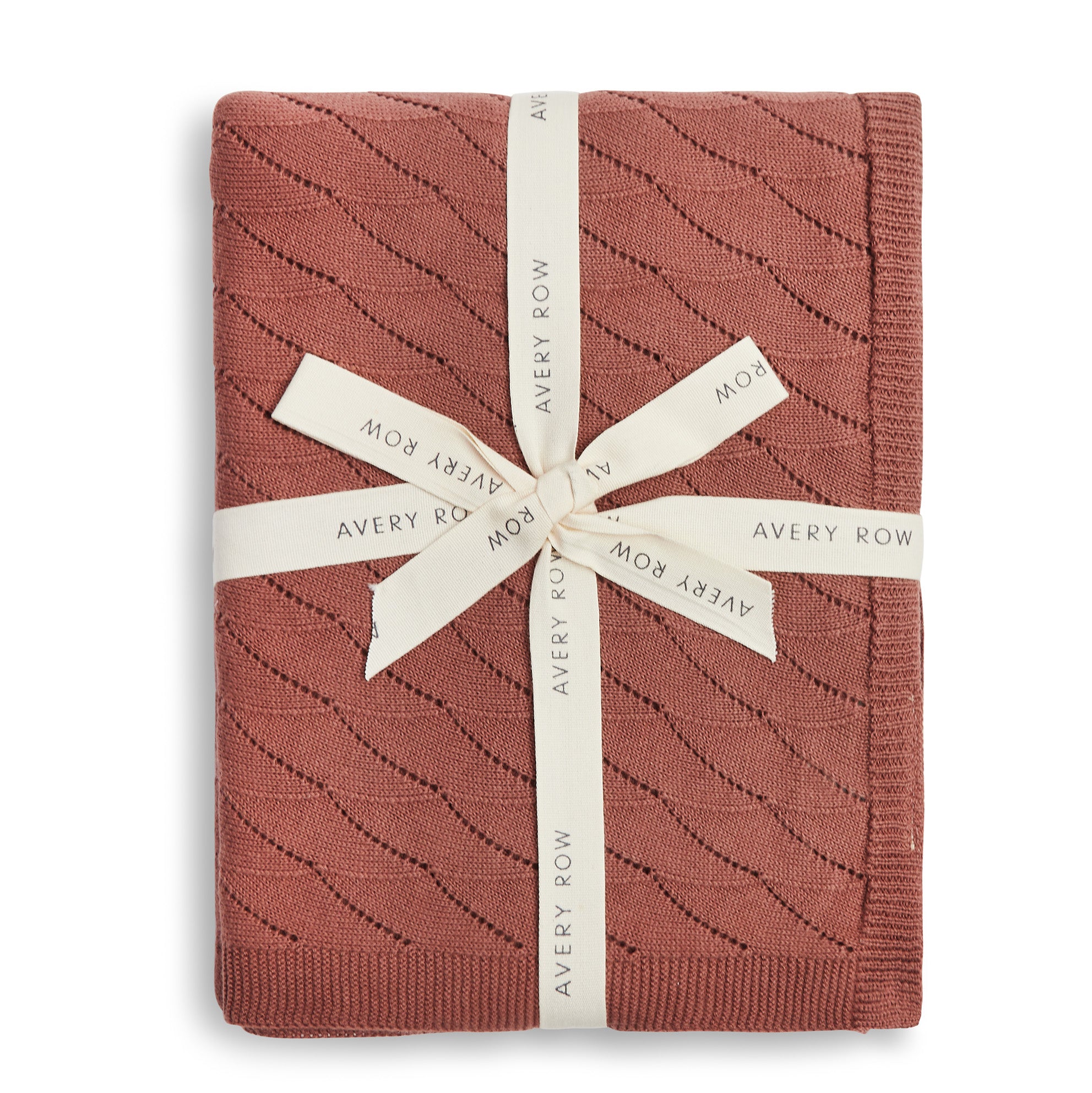Wave Knit Blanket - Tawny Pink - Avery Row