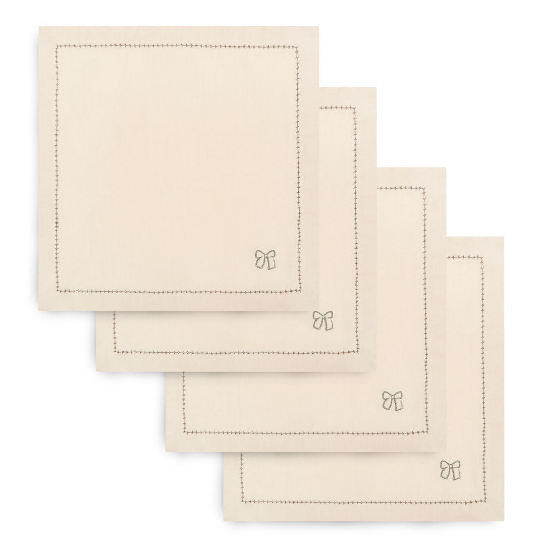 Embroidered Linen Napkins Set 4