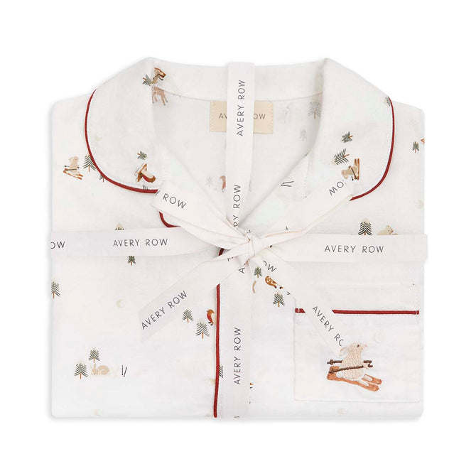 Boys pyjamas winter ski pack shot when folded