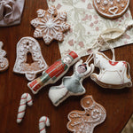Christmas Tree Decor on top of a table featuring nutcracker design