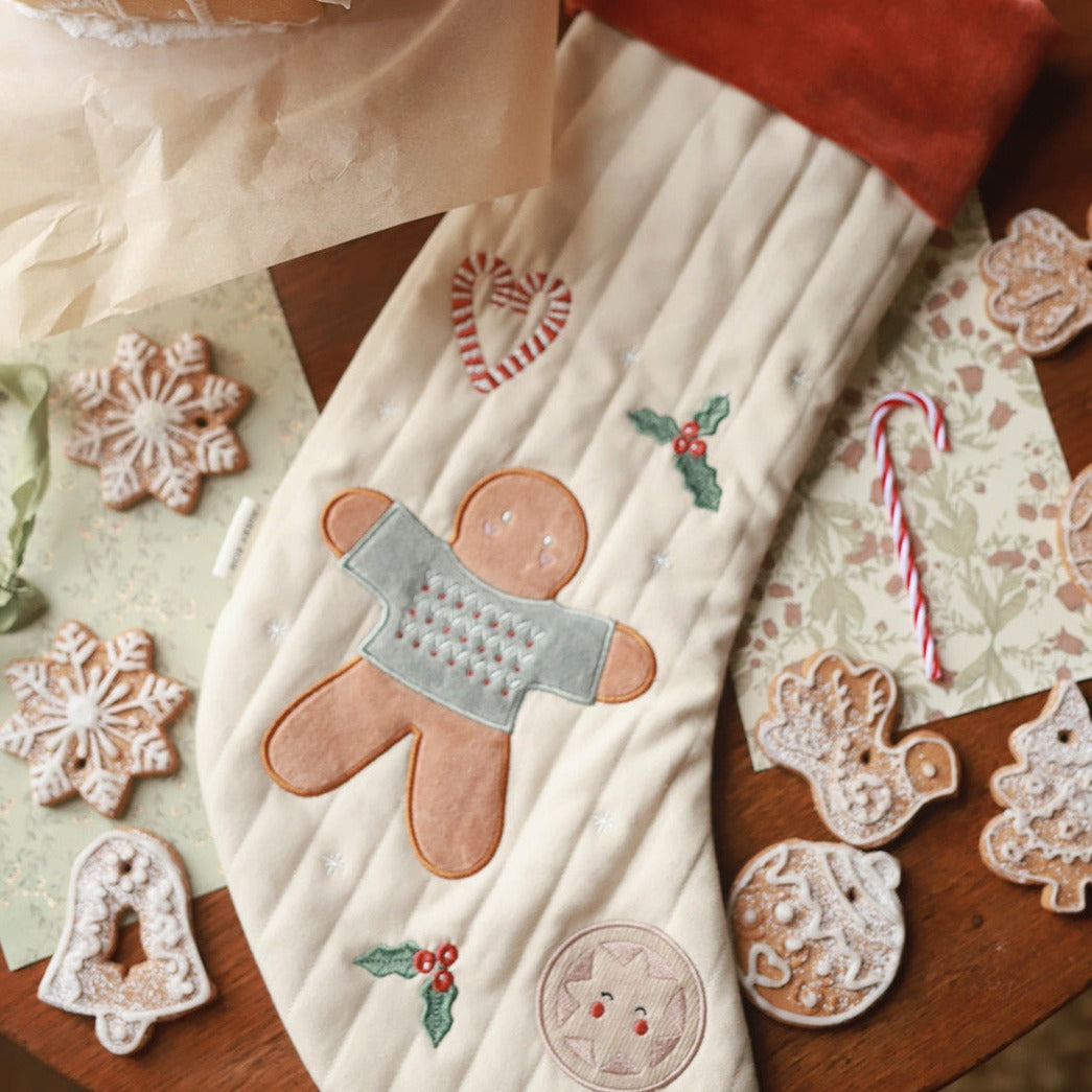 Christmas Stocking Gingerbread Man together with Christmas cookies and goodies