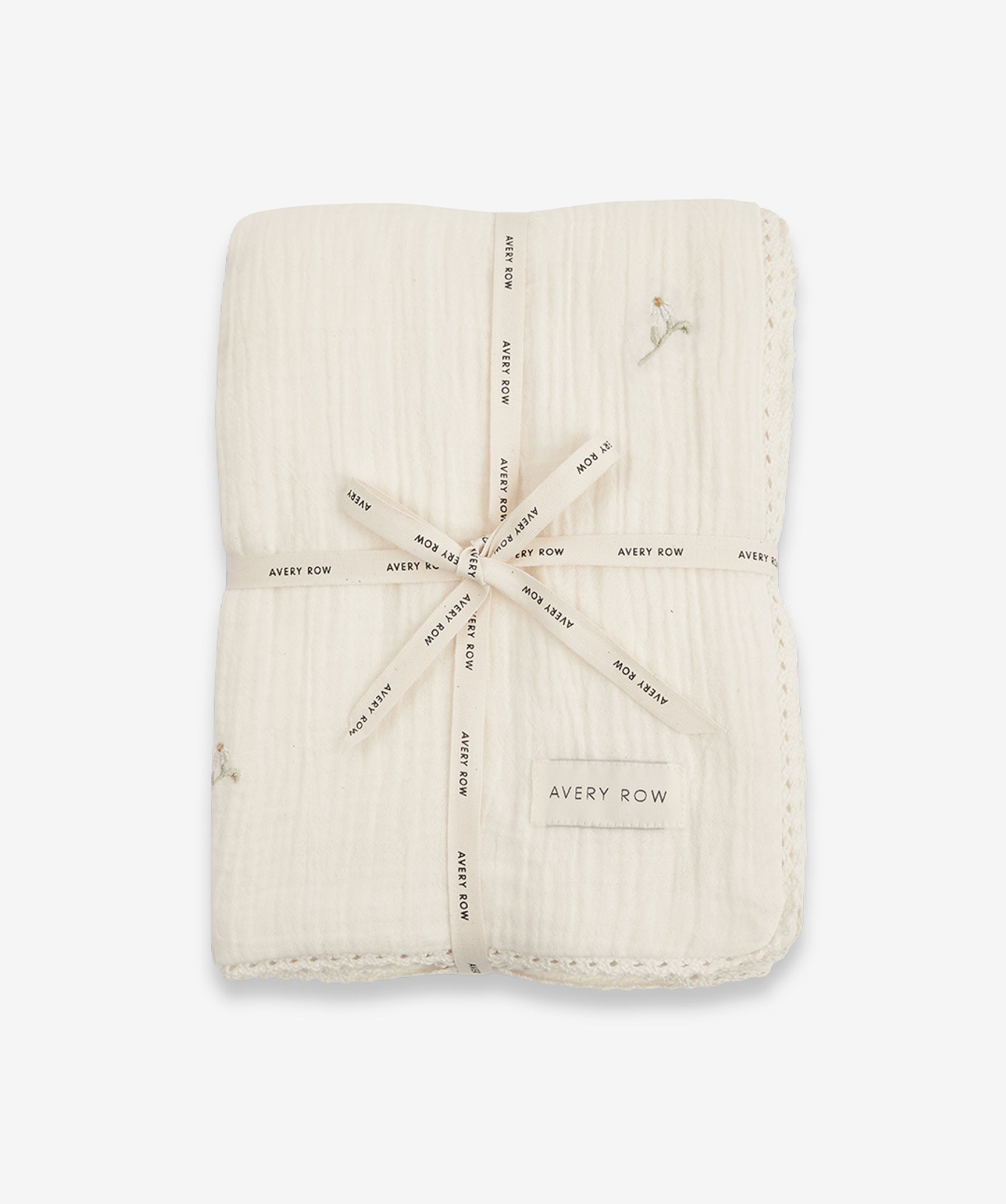 Embroidered Muslin blanket Wild Chamomile