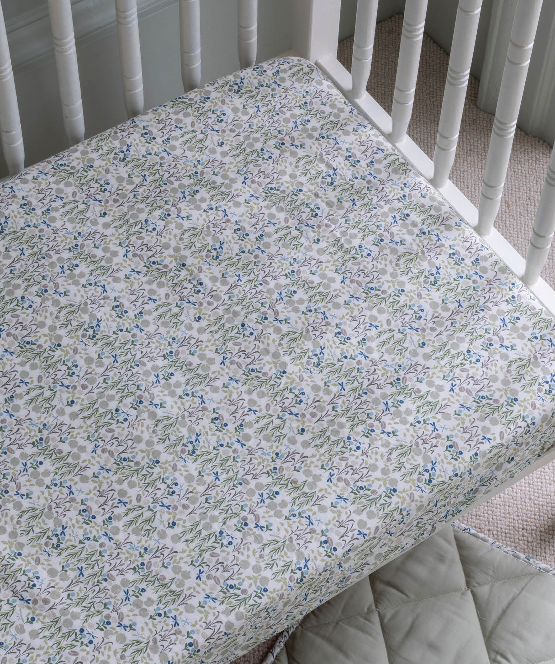 Organic Cotbed Fitted Sheet Riverbank