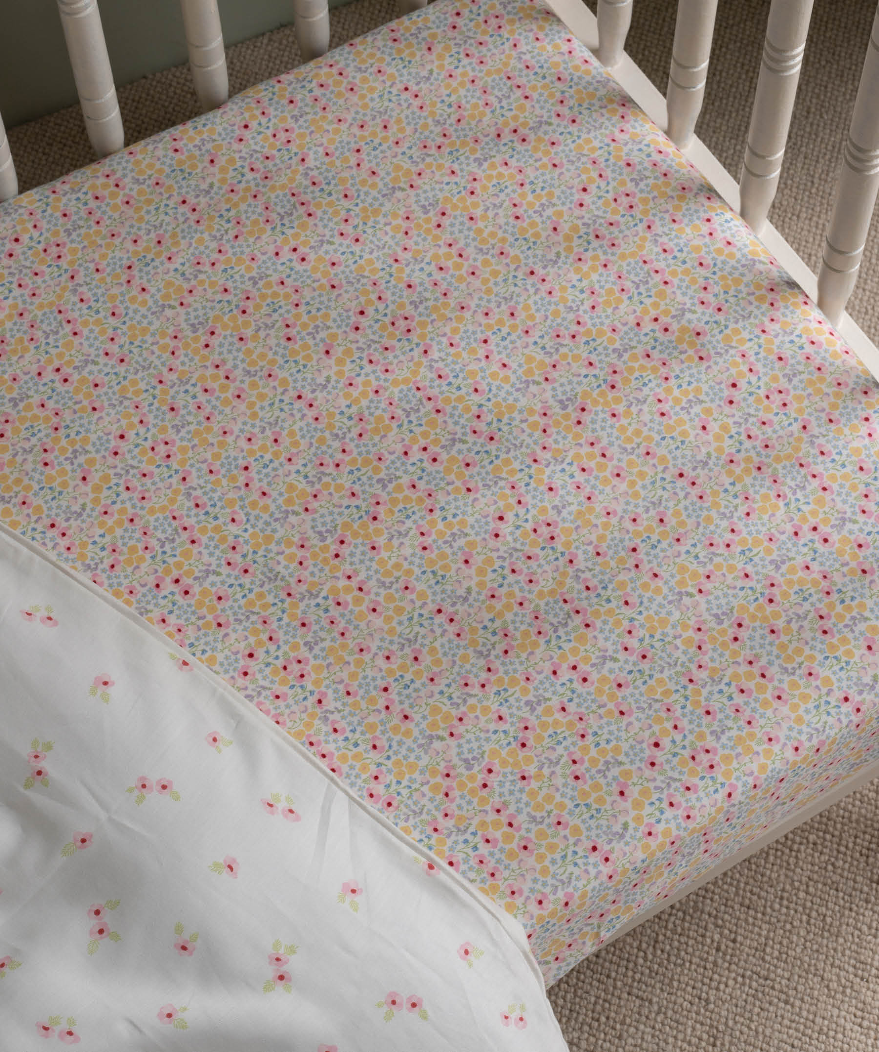 Organic Cotbed Fitted Sheet Wildflower Garden