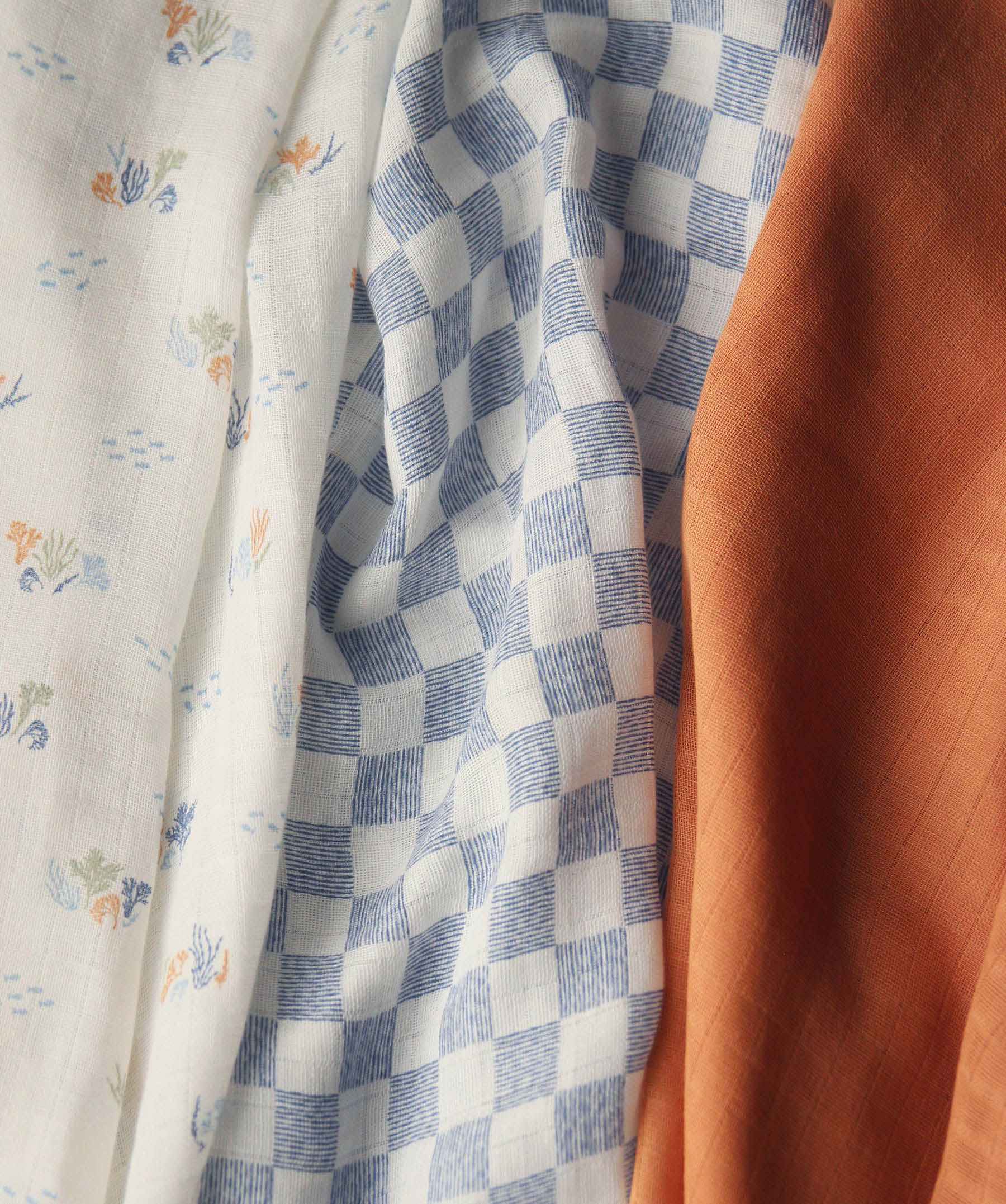 Organic Baby Muslins, Set of 3 - Coastline | Avery Row