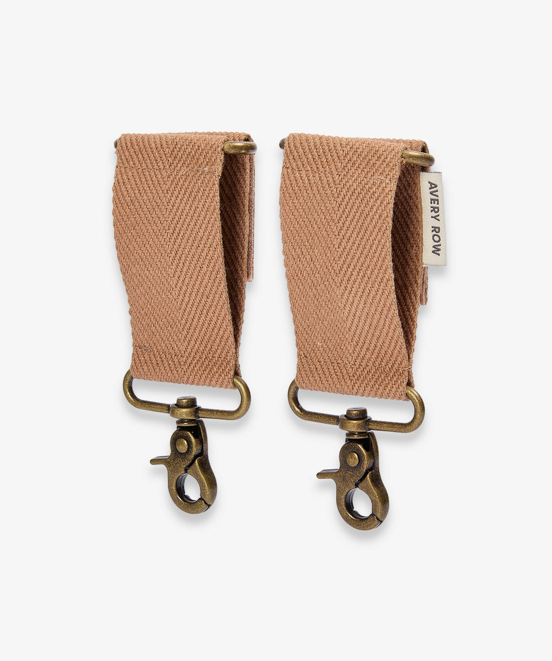 Cotton Pram Bag Clips Latte