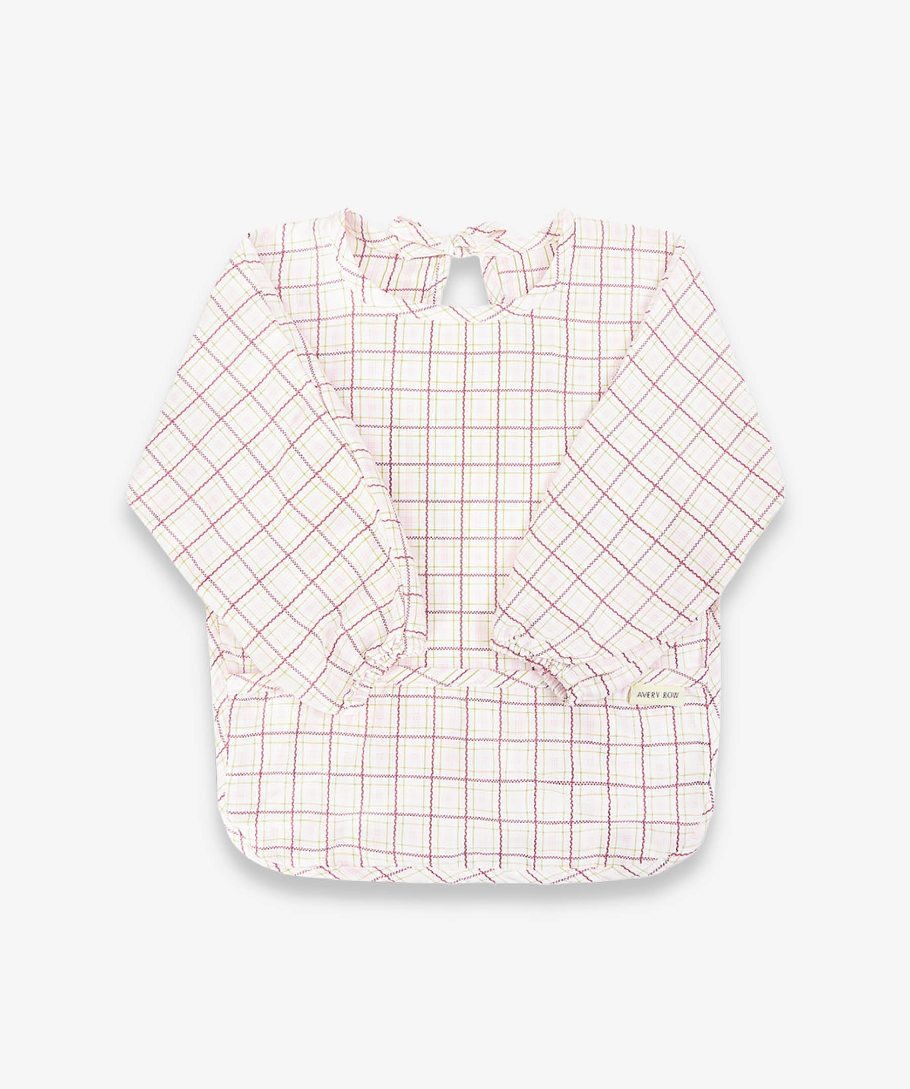 Sleeved Bib - Pink Check