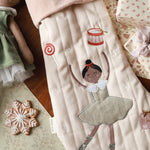Embroidered Ballerina design on a Christmas Stocking