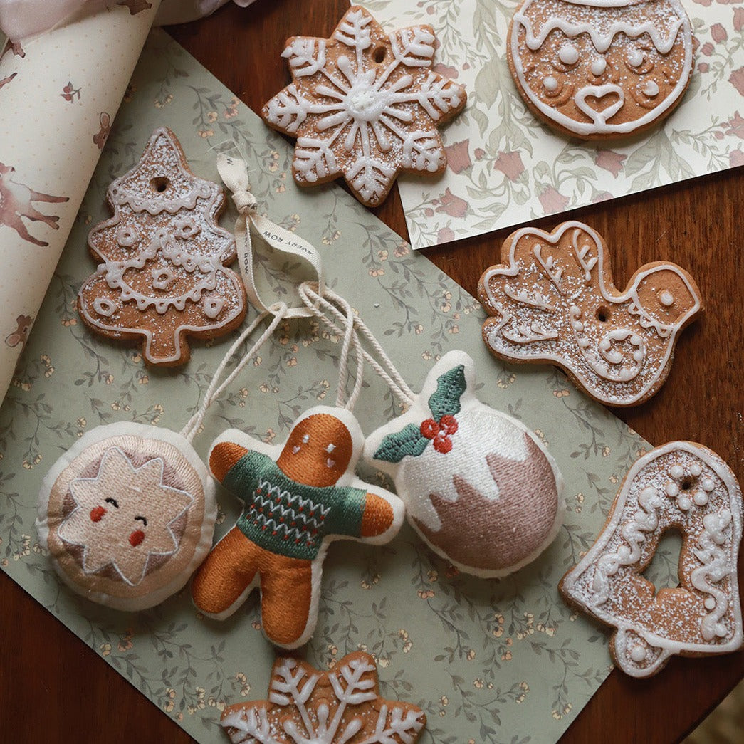 Gingerbread Man Christmas Tree decorations together with cute ornaments