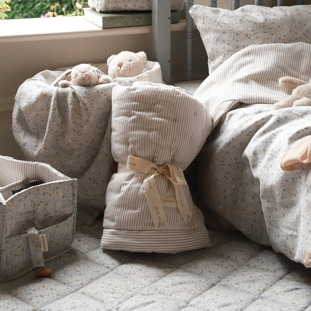 Natural Trail Collection featuring a quilted bedspread natural stripe