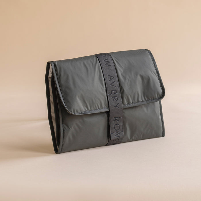 Recycled Nylon Travel Baby Changing Mat Soft Black Avery Row UK