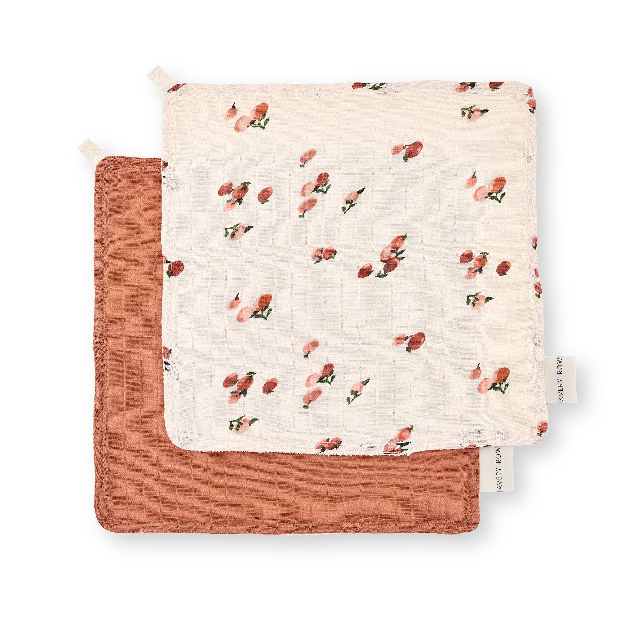 Organic Baby & Toddler Washcloths Set Of 2 - Peaches - Avery Row