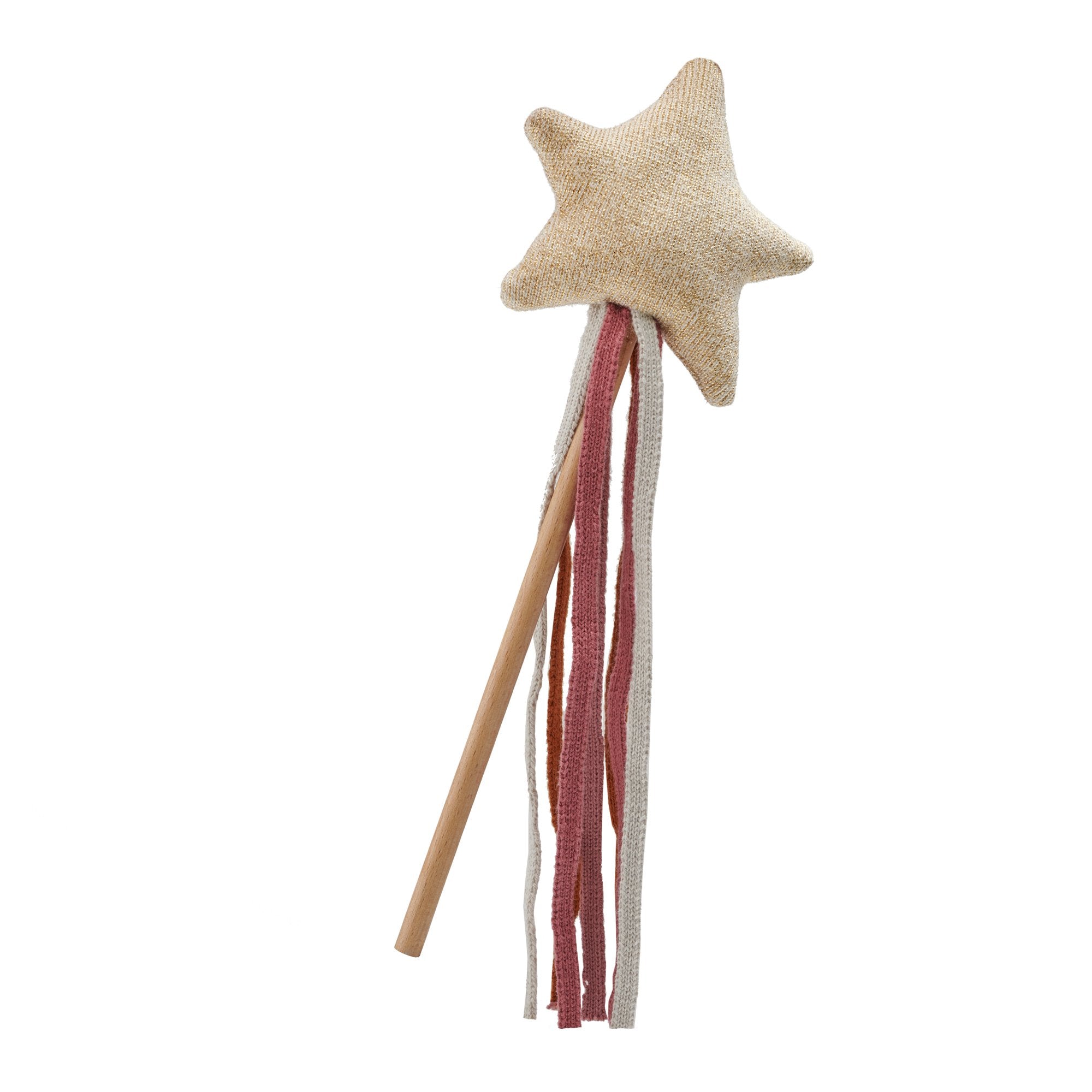 Children's Gold Knitted Sparkle Star Wand - Avery Row