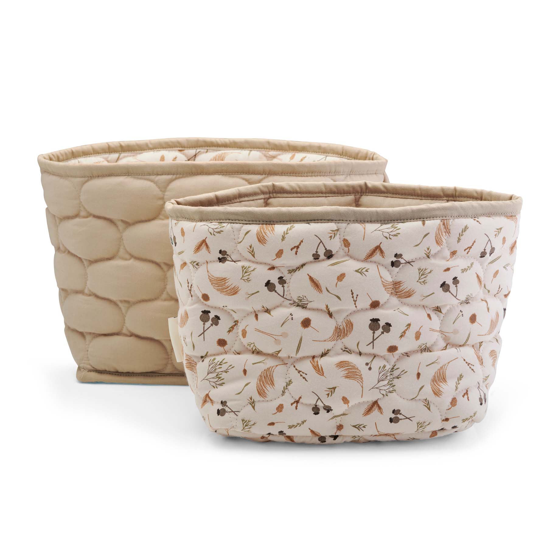Small Quilted Storage Baskets Set of 2 - Grasslands - Avery Row