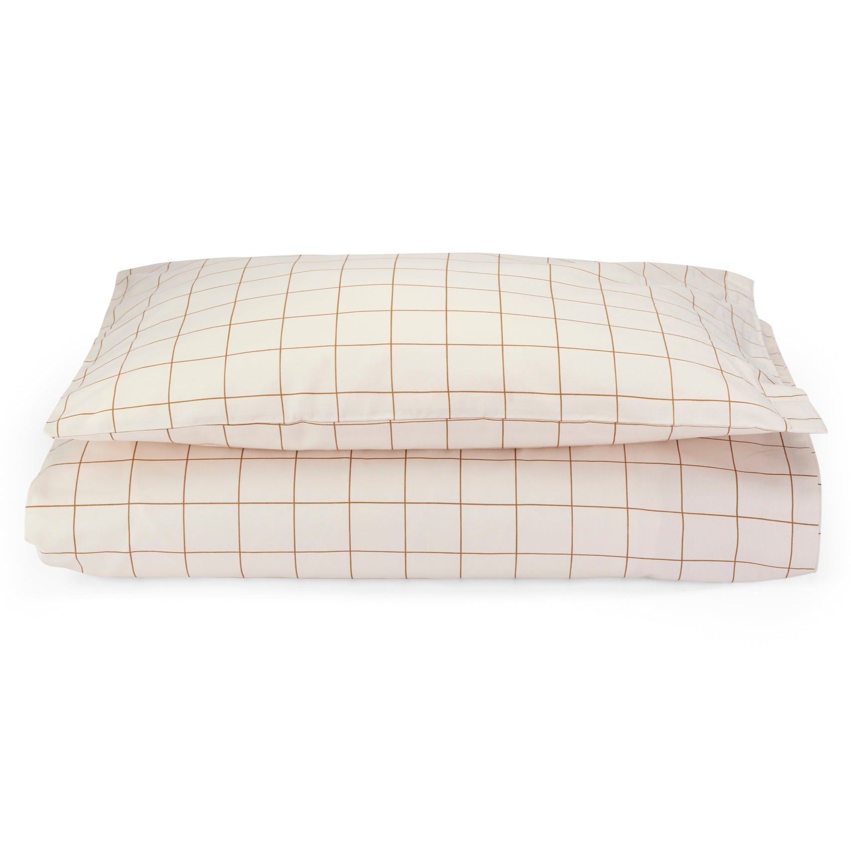 Cotbed Organic Cotton Bedding Set - Window Pane, Off-white - Avery Row