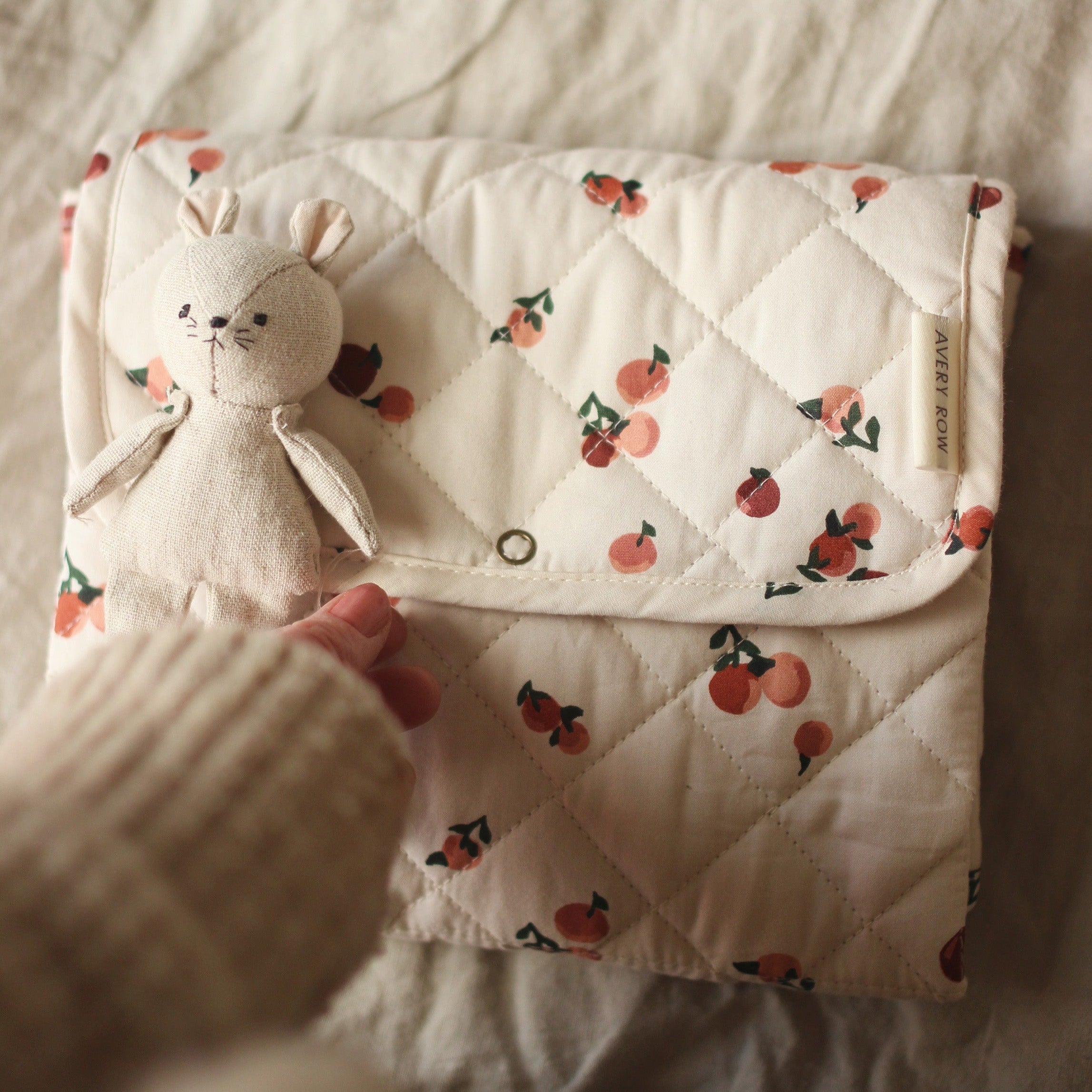 Travel Baby Changing Mat - Peaches - Avery Row