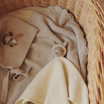 Scallop Knit Blanket - Stone - Avery Row