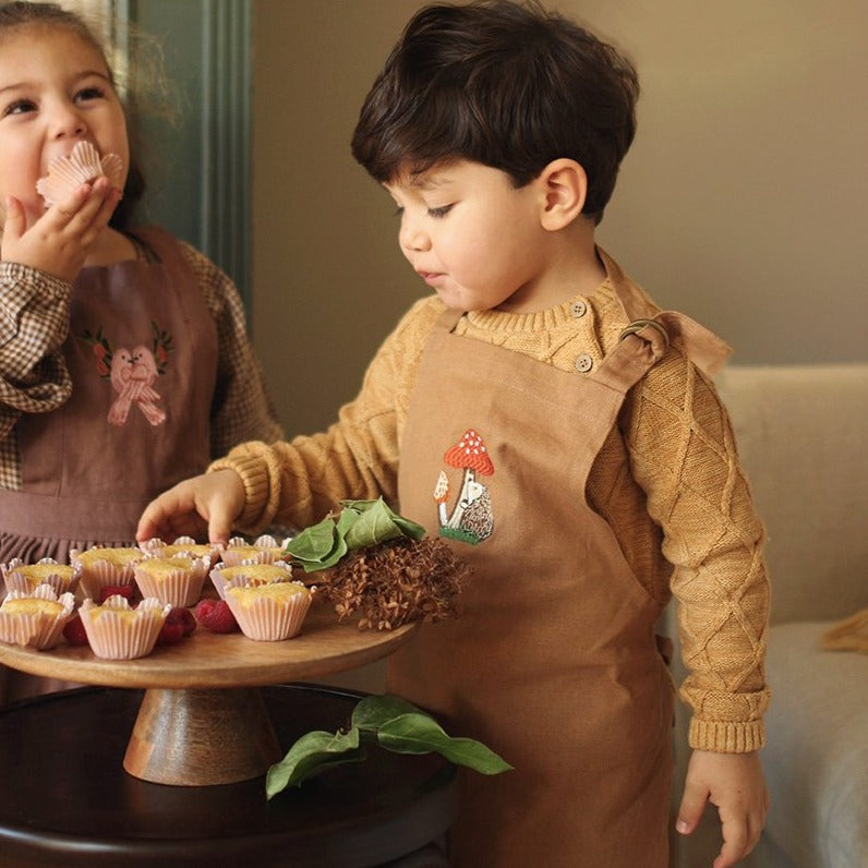 Kid's Apron, Embroidered - Woodland Hedgehog - Avery Row