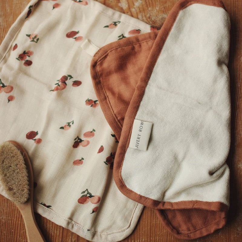 Organic Baby & Toddler Washcloths Set Of 2 - Peaches - Avery Row