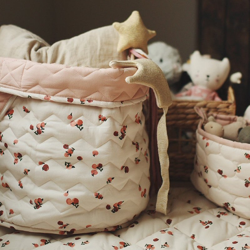 Large Quilted Storage Basket - Peaches - Avery Row