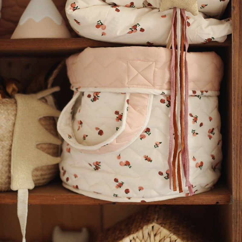 Large Quilted Storage Basket - Peaches - Avery Row