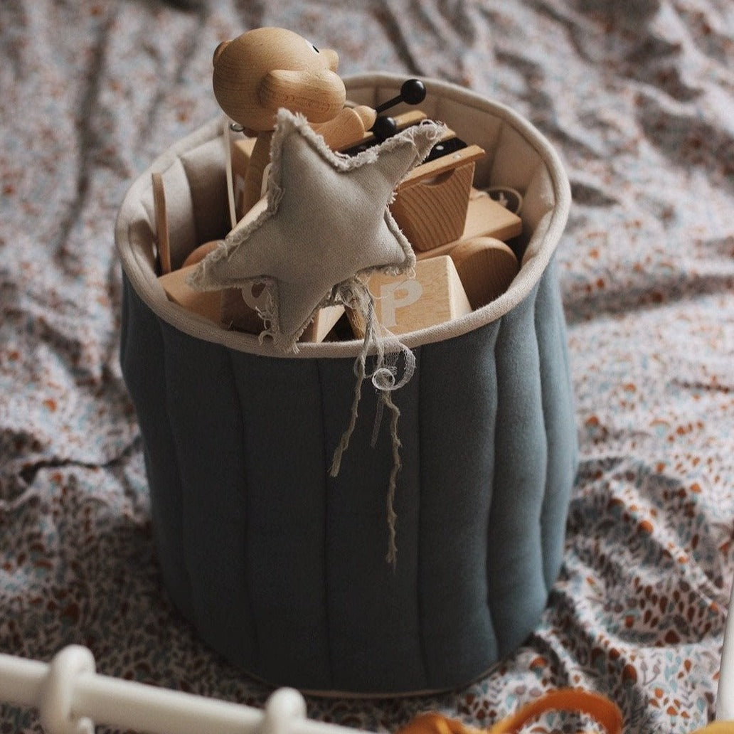 Knitted Storage Basket - Small Ocean Blue - Avery Row