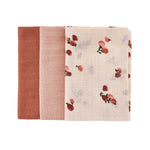 Organic Baby Muslin Squares Set of 3 - Peaches - Avery Row