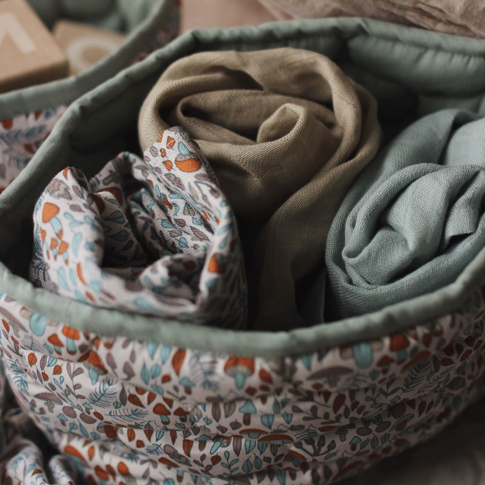 Small Quilted Storage Baskets Set of 2 - Woodland Walk - Avery Row