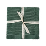 Plait Knit Baby Blanket - Pine Green - Avery Row